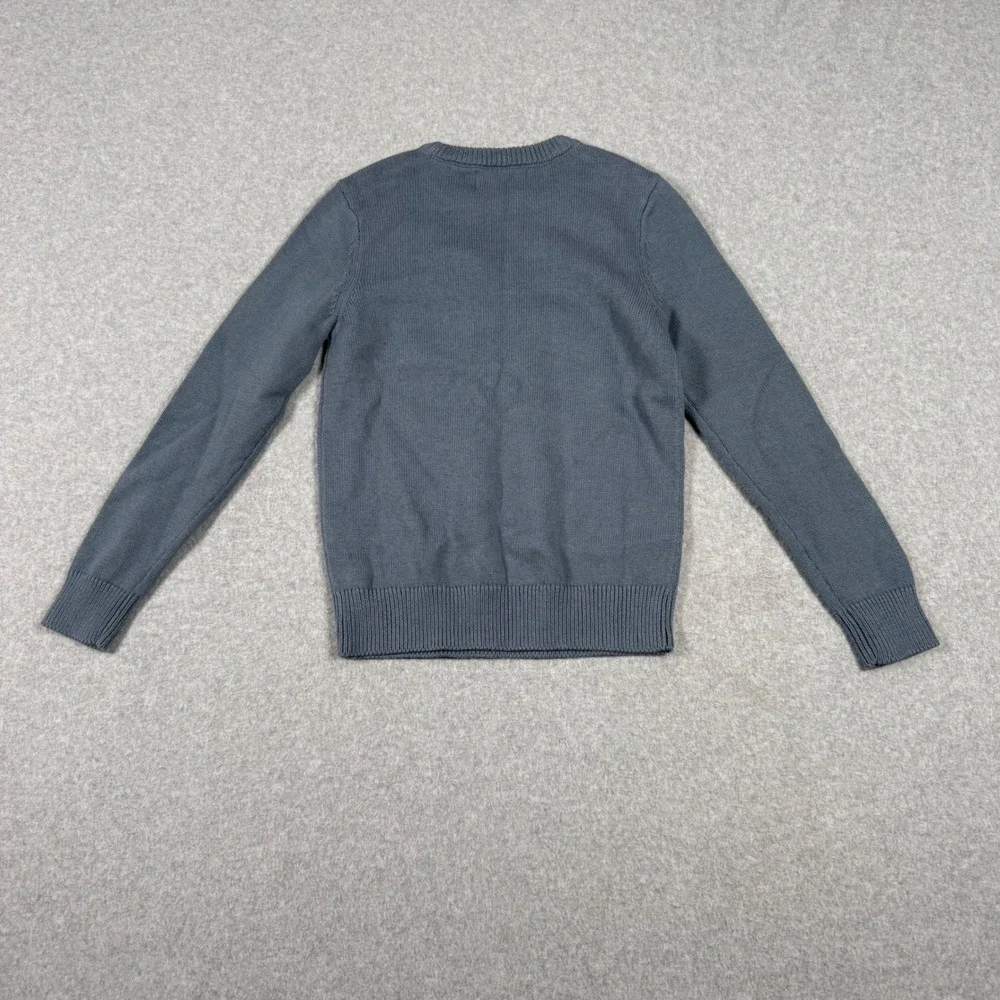 Old Navy Kids Blue Gray Cotton Knit Crewneck Sweater with Chest Pocket Size M 8